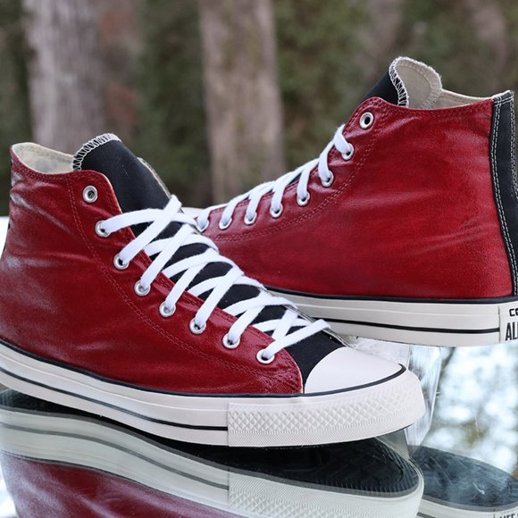 Converse Chuck Taylor All Star High Top Custom Red Black Green - Picture 14 of 14